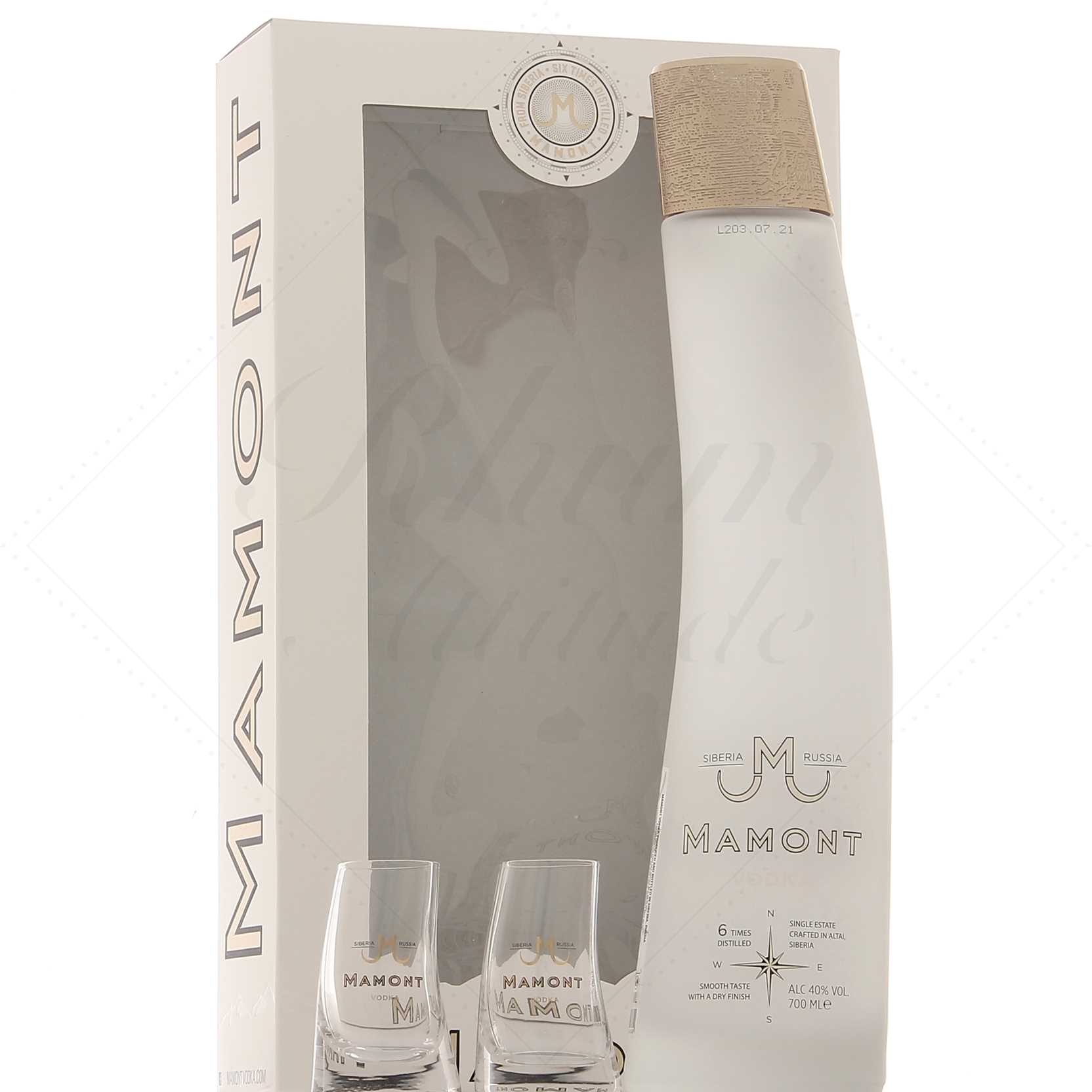 Coffret Mamont Vodka + 2 Verres 40%